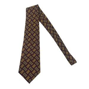 Vintage Chaps Ralph Lauren Burgundy Gold Green Paisley Print Straight Tie